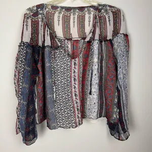 Twelfth Street By Cynthia Vincent‎ Peasant Blouse Silk Long Sleeve Size Sz L thumbnail 9