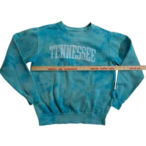 Pressbox Vintage University Of Tennessee Sweatshirt Cotton Small Turquoise Blue Tie Dye thumbnail 5