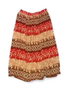 Liz Baker Red and Brown Patterned Maxi Skirt thumbnail 1