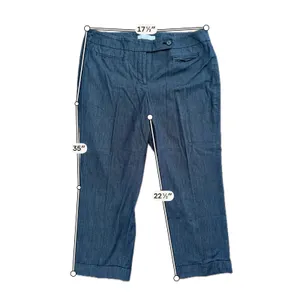 Uniqlo Smart Style Ankle Pants Women XL Teal Blue Excellent Stretch Tapered thumbnail 5
