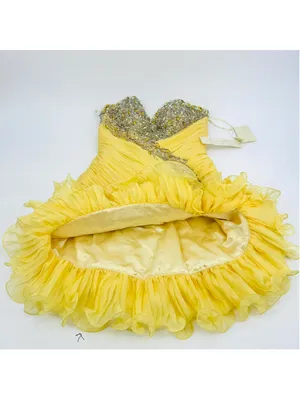 NWT Jasz Couture Strapless Beaded Cocktail Formal Short Dress Yellow Size 4 thumbnail 14