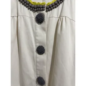 Boden Artisan‎ Cream Coat W/Gray Bobble Buttons & Kiwi Trim Women's Size L/XL thumbnail 9