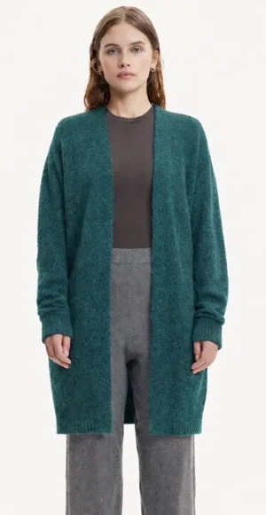 Samsøe Samsøe Nor Cardigan Sea‎ Moss Mel XXS Oversized Knit Alpaca Merino Wool thumbnail 1
