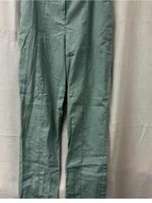 ASOS High-Rise Straight Leg Pants in Sage Green thumbnail 2