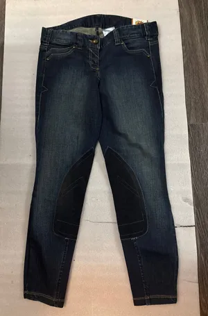 Ariat Denim Cropped Riding Breeches Indigo Jeans 24R NEW Activewear Sportswear thumbnail 1