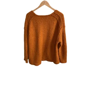 Free People Burnt Orange Alpaca Oversized Fuzzy Knit Sweater‎ Size Medium Women thumbnail 6