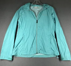 Columbia Jacket Womens Medium Green Hooded Lightweight Full Zip Windbreaker thumbnail 1