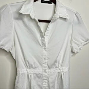 The Limited Short Sleeve White Blouse Top Women’s Size Medium Ties in Back thumbnail 3