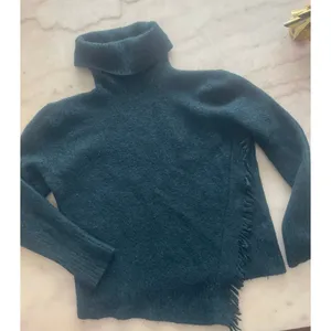 3.1 Phillip Lim Dark Green Wool Blend Turtleneck Fringe Sweater thumbnail 8
