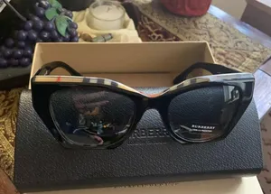 Authentic BURBERRY 52 Butterfly acetate plaid logo Sunglasses thumbnail 1