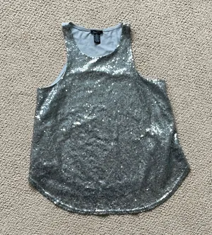 Rue21 Silver Sequin Sleeveless Tank Top thumbnail 1
