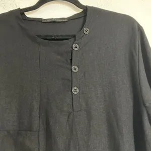 La Haine Inside Us Short Sleeve Viscose Linen Button Tunic Medium Lagenlook thumbnail 5