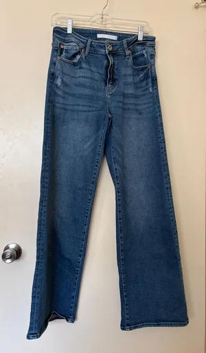 Banana Republic Dark Blue Wide-Leg Jeans thumbnail 1