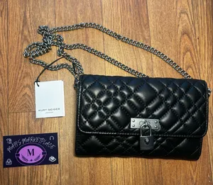 Black KURT GEIGER Brixton Leather Chain Wallet thumbnail 1
