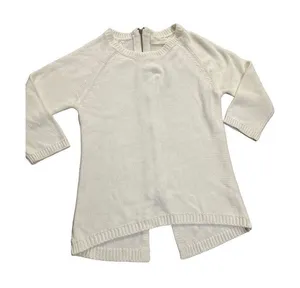 Zara Knit white sweater with zip up back sz medium‎ thumbnail 1