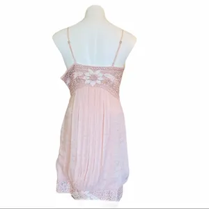 SUE WONG Crochet Blush Cocktail Mini Dress Size 0 thumbnail 4