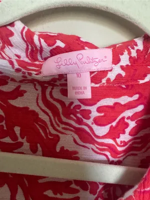 Lilly Pulitzer Coral-Pink Printed Shirt Dress thumbnail 3