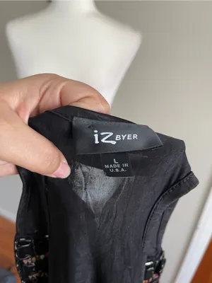 Iz Byer Black Tank Top with Multicolor Beaded Neckline thumbnail 6