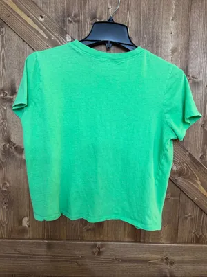 Double Zero Women’s S Green Crop Top Short Sleeve Crew Neck Basic Tee (9331) thumbnail 5