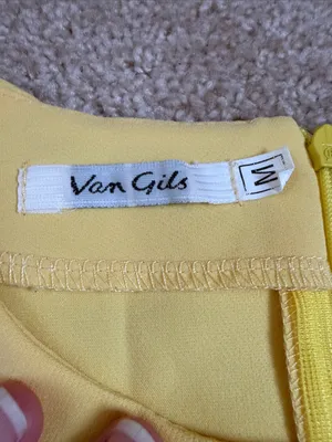 Van Gils Lemon Yellow Retro Sleeveless Babydoll Above Knee Dress. Size M thumbnail 2