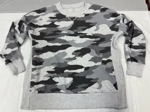 Aerie Oversized Camouflage Crewneck Pullover with Split Sides Size Large thumbnail 1