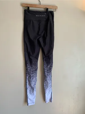 White Fox Boutique Black White Ombre Glitter Track Leggings Women Size Small thumbnail 3