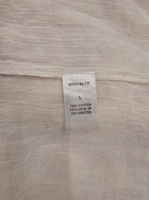 THML ivory cap-sleeve gauze Floral Embroidered Dress L thumbnail 7