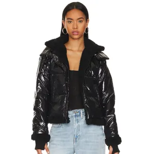 NWT STEVE MADDEN Antonia Jacket In Black Faux Fur Lined thumbnail 7