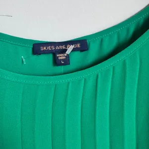 Primp Boutique Emerald Green Micro Pleated Spaghetti Strap Maxi Dress Size L thumbnail 3