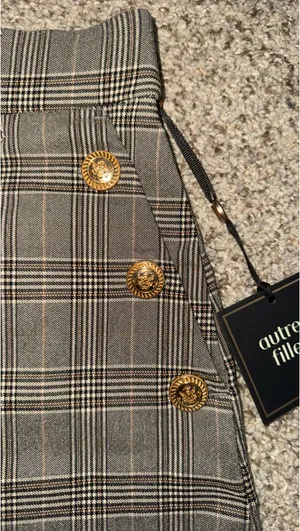 Plaid pleated mini skirt Gray Size M thumbnail 2