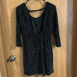 Deb Bodycon‎ Black Sparkle Dress with Open Back Medium thumbnail 9