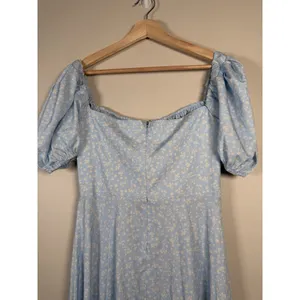 Milkmaid Dress Tallulah‎ Blue White Floral Midi Sz M Cottagecore Peasant Kutumai thumbnail 5