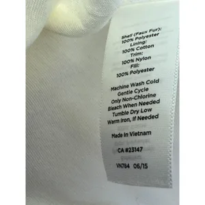 Talbots Womens Cream White Sherpa Fleece Quilted Trim Full Zip Vest Size M Soft thumbnail 5