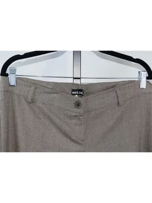 Wet Seal Trousers Sz L Taupe Brown Sparkle Tweed Straight Leg Pants Y2K Vintage thumbnail 4