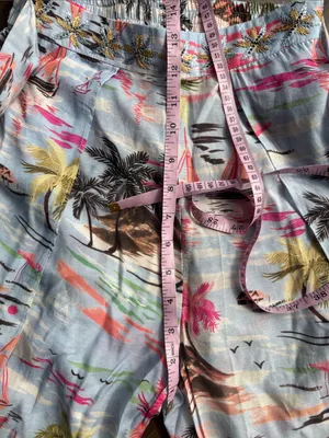 NWT TAJ by Sabrina Crippa Light Blue Tropical V-Neck Two-Piece Set Sz S Luxury thumbnail 14