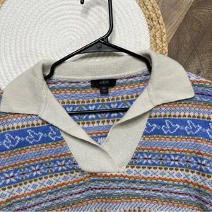 J Crew Fair Isle Sweater Retro 70s-Inspired Womens XS Lambswool Blend​ thumbnail 3