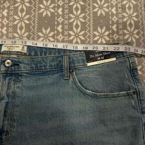 NWT Abercrombie & Fitch Curve Love High‎ Rise Mom Shorts Blue Size 22 Plus thumbnail 9