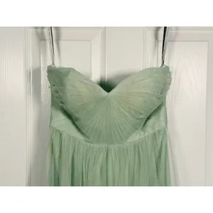 Jenny Yoo Annabelle Strapless Tulle Gown Maxi Dress Size 4 Green Wedding Formal thumbnail 4
