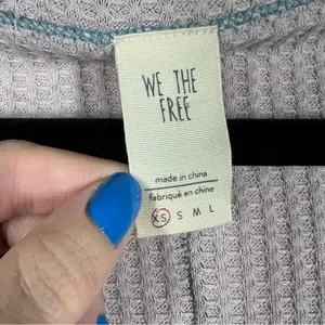 Free People We The Free‎ Light Purple Waffle Knit Dahlia Bell Sleeve Top thumbnail 3
