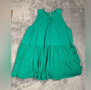 Free people green tunic/mini dress medium thumbnail 1