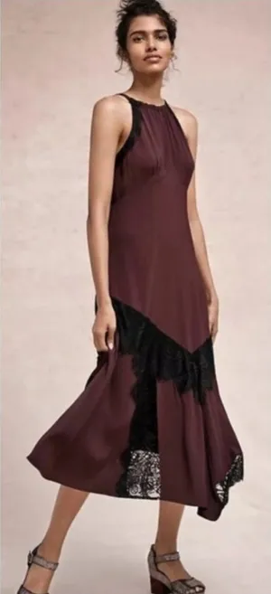 Moulinette Soeurs‎ Janie Lace Halter Dress in Purple Black Size 2 thumbnail 1