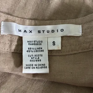 Max Studio Linen Blend Shift Dress Size S Tan Beige Cut‎ Out Neutral thumbnail 5