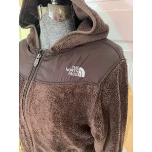 The North Face Osito Hooded Fleece Jacket Womens Small Brown Plush Full Zip thumbnail 3