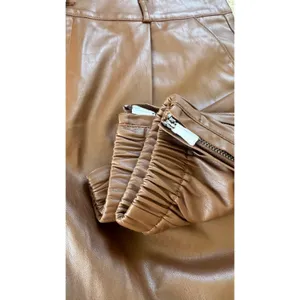 Paige‎ High Rise Pleated Mayslie Jogger Pants, Faux Leather Cognac, Size 10, NEW thumbnail 9