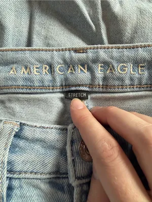 American Eagle Outfitters Stretch Light Blue Ripped Straight Leg Jeans thumbnail 4