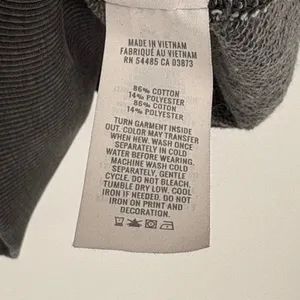Aerie Lace Ribbon Bow Sweatshirt Charcoal Gray Oversized Keyhole Back Medium thumbnail 8