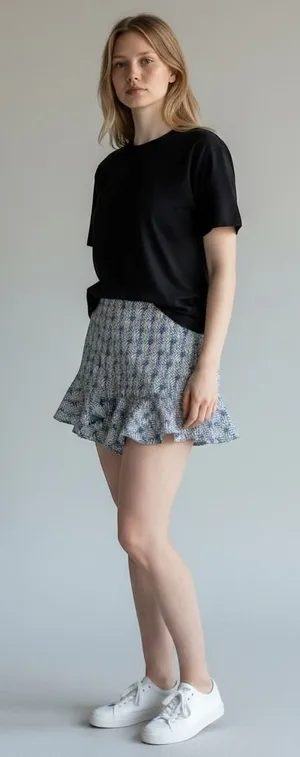 Maeve Anthropologie Pineapple Print Ruffle‎ Hem Shorts Blue White Women Size 0 thumbnail 1