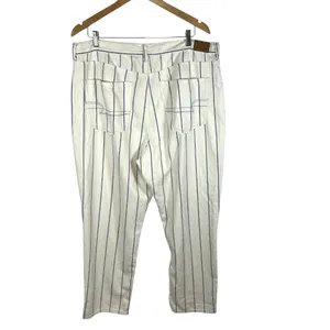 American Eagle Momjean White Blue‎ Striped Plus Size 18 Boho Casual Beach thumbnail 2