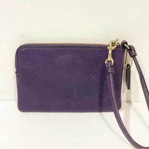 COACH 365 Violet Gold Leather Zip Around‎ Wristlet Wallet thumbnail 5