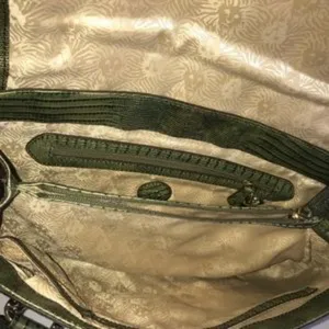 Anne Klein drk brown & green leather purse thumbnail 4